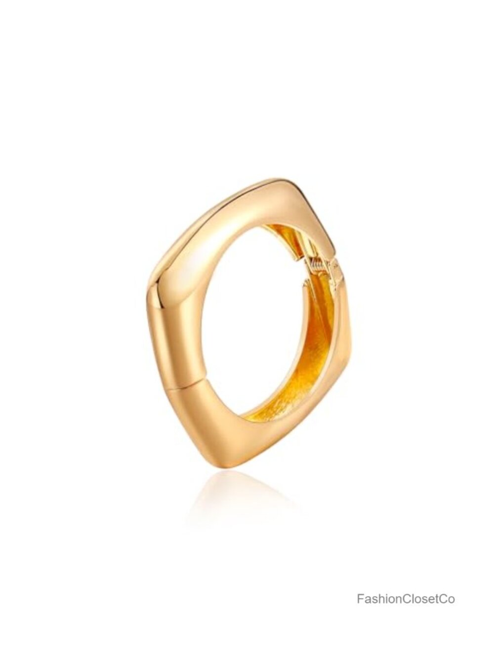 Chunky Gold Cuff Bangle Bracelet for Women Hinge Design Minimalist